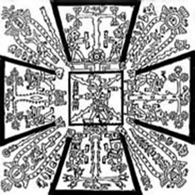 Figure 9 — Plan view of Huitzilipochtli at center of celestial cube from Codex Fejervary-Mayer