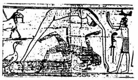 Egyptian papyrus showing Nut and Geb