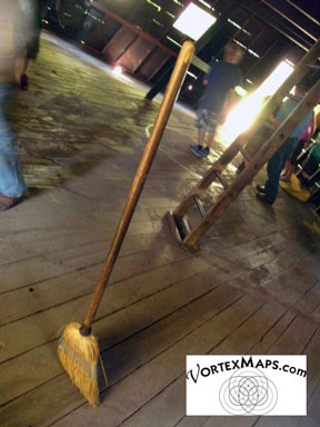 broom stands on its own in the House of Mystery
